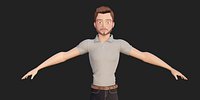 3D Model Stylized Male Character in Blender Cycles 2.79 and Eevee 2.8
