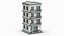 Cartoonish Apartment Building Low Poly 3D Bundle