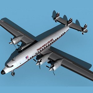 3D Lockheed L1649 Star Liner Trans World Airways