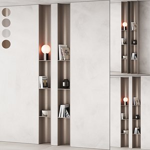 3D 416 bookcase and rack 09 halfround semicircle arc modular shelfs 02