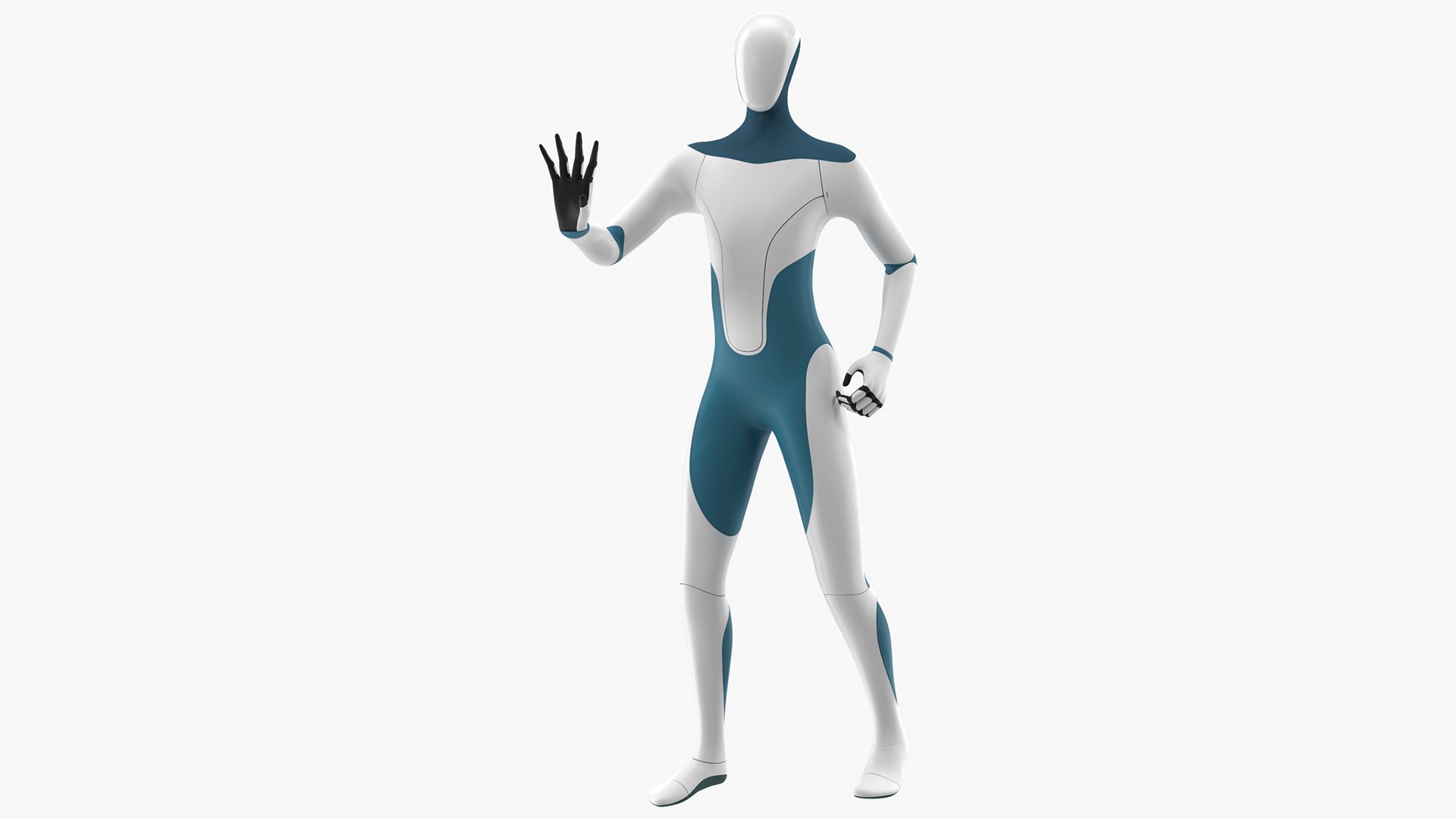 Robotic Humanoid Rigged for Maya 3D model preview