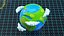 Cartoon Planet Earth with Clouds 3D model