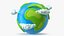 Cartoon Planet Earth with Clouds 3D model