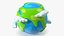 Cartoon Planet Earth with Clouds 3D model