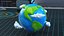Cartoon Planet Earth with Clouds 3D model