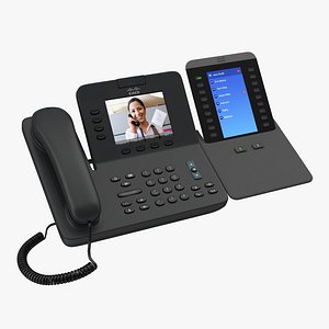 Cisco Unified IP Phone 8945 and Expansion Module 3D Model
