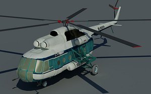 3d low-poly mi-8 helicopter
