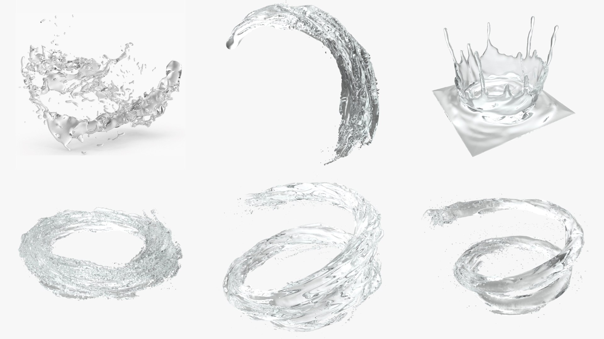 3D 6 Water Splashes Model - TurboSquid 1915908