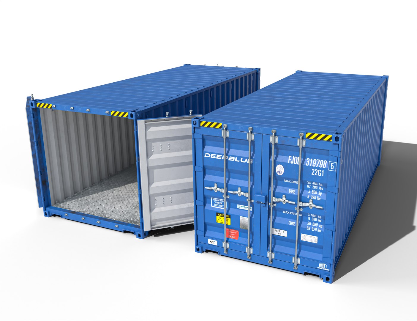 20ft Cargo Container Blue 3D Model - TurboSquid 2205954
