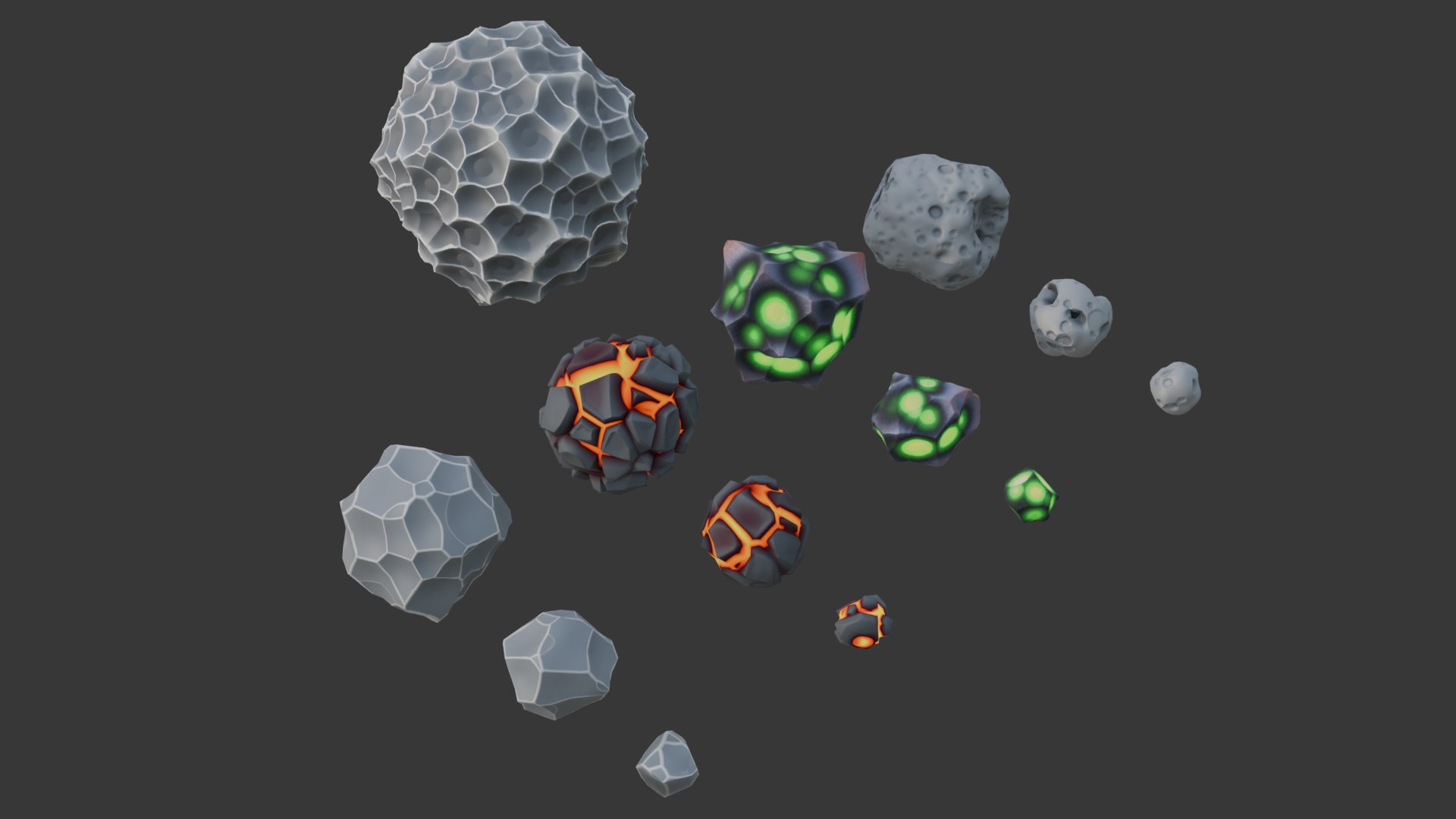3D Asteroids Space Game Stylized Pack - TurboSquid 2425655