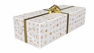 Christmas Present PBR White 02 3D model