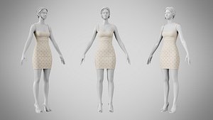 3D Dress 52 Stark White model