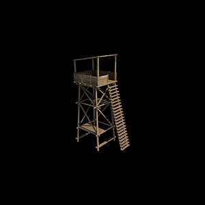 wooden tower 3D model