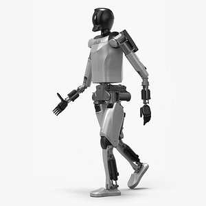 Kepler Humanoid Robot Silver Rigged for Maya 3D model