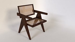 3d old chair fauteuil bois model