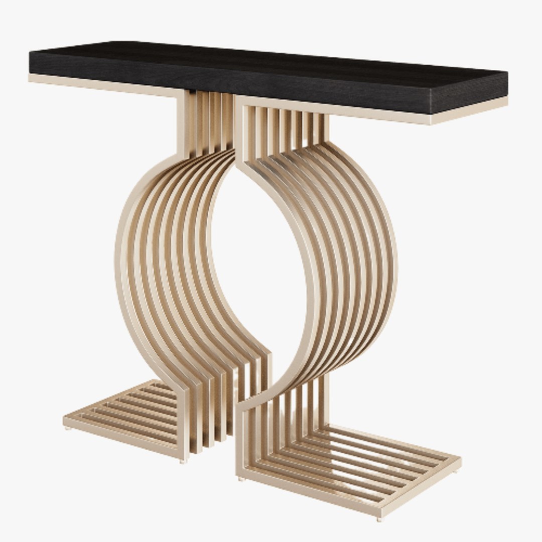 Modern Metal Base Black Hallway Table model TurboSquid 2059322