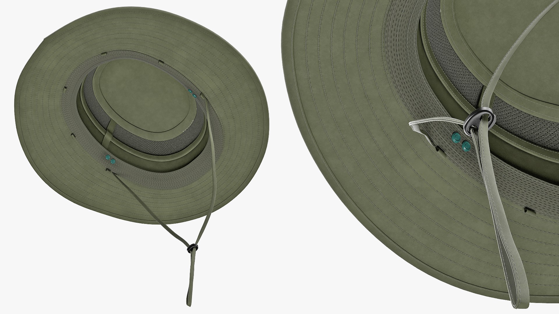 Green Outdoor Fishing Hat 3D Model - TurboSquid 1439199