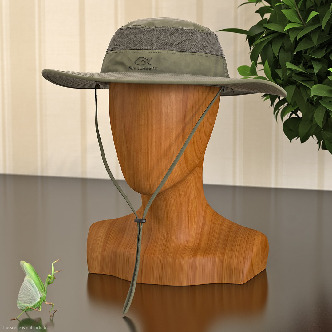 Green Outdoor Fishing Hat 3D Model - TurboSquid 1439199