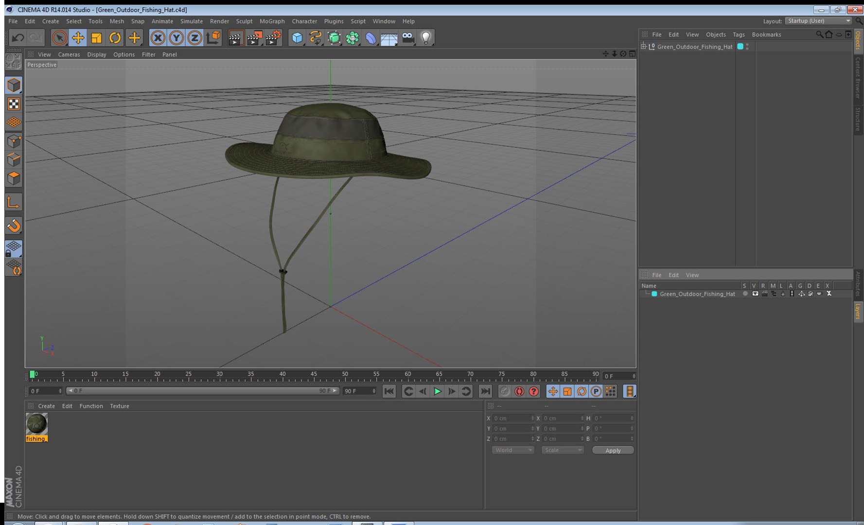 Green Outdoor Fishing Hat 3D Model - TurboSquid 1439199