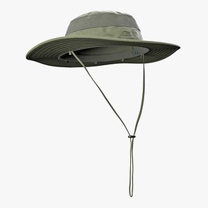green outdoor fishing hat 3D model
