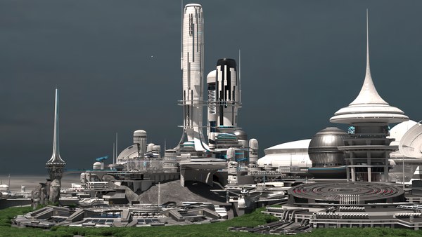 Sci-fi colony buildings structures 3D - TurboSquid 1633143