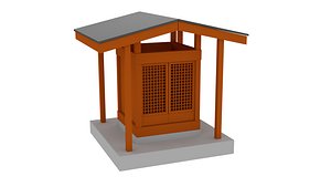 simple japanese shrine 3D model