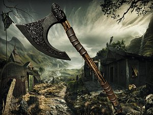 3d model viking axe