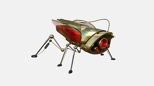 3D Insect Robot F09 Golden - SciFi Character Design