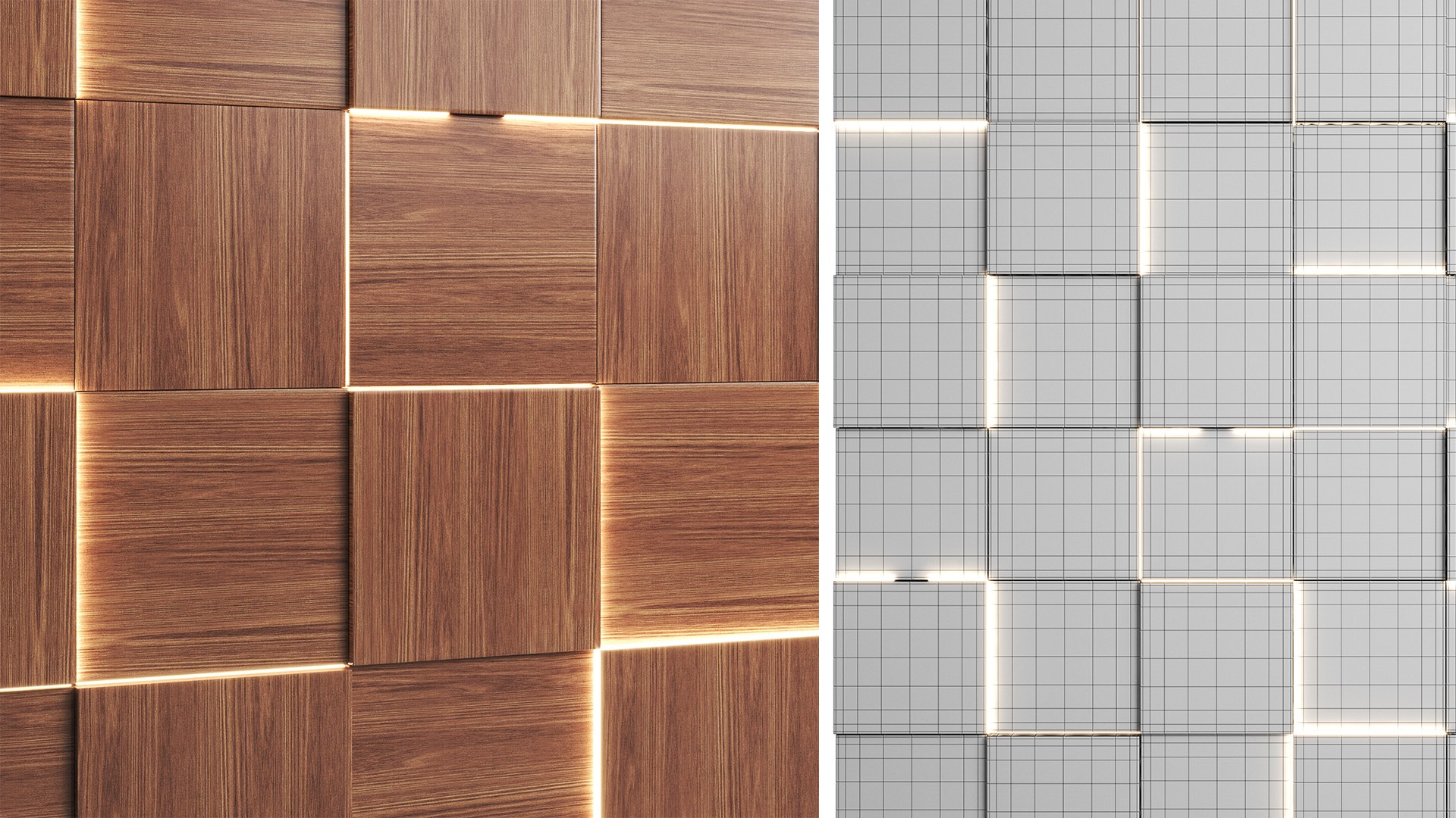 3D Wooden Wall Panels With Led Light - TurboSquid 2062199