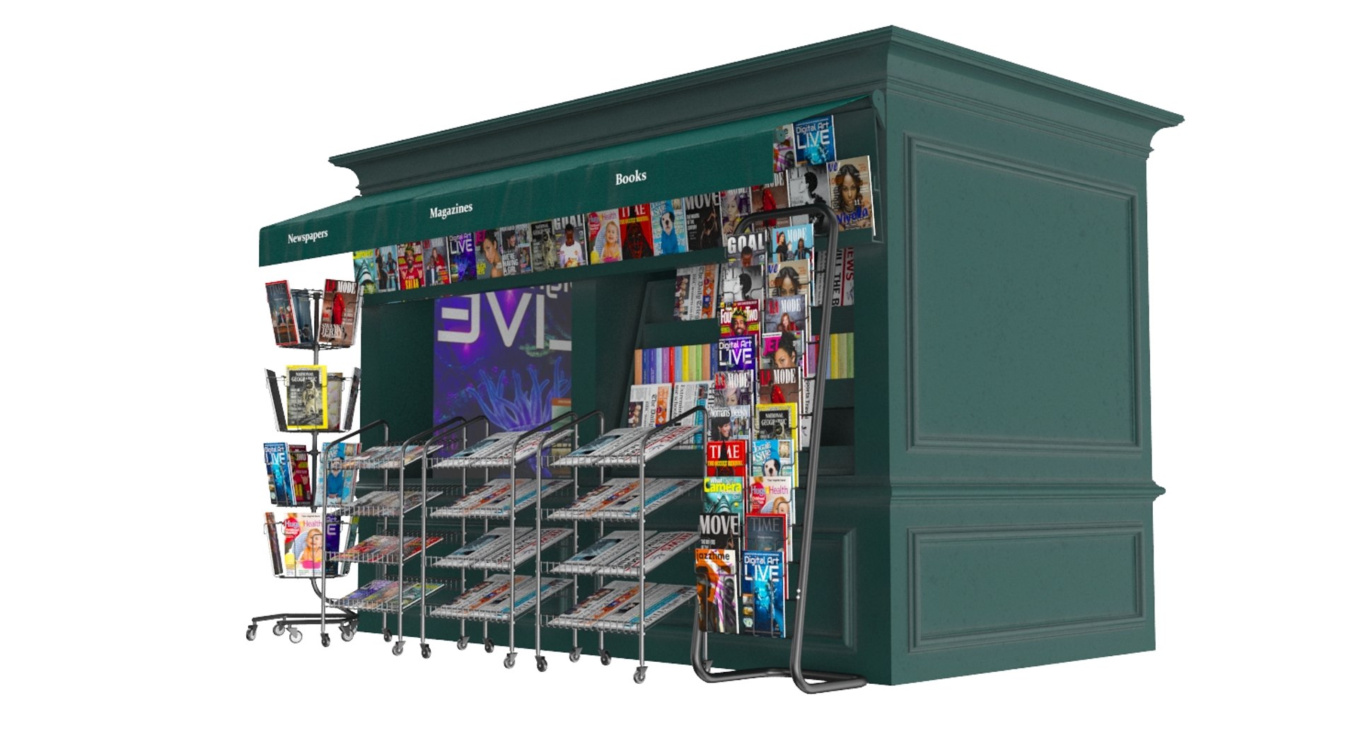 3D news stand model https://p.turbosquid.com/ts-thumb/A3/HYUbmL/M5vNKlm0/3/jpg/1540715017/1920x1080/fit_q87/a040cecee1b02f004ddb35f644ed215b36525ccb/3.jpg