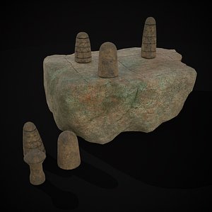 3D Broken Ancient Harappa Chess Board