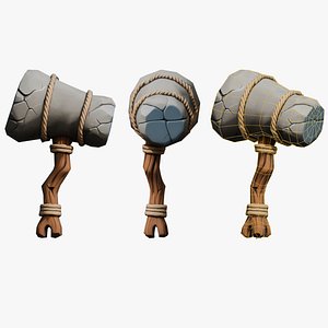 Stylized Orc Weapon - Bonecrusher Warclub low-poly 3d model