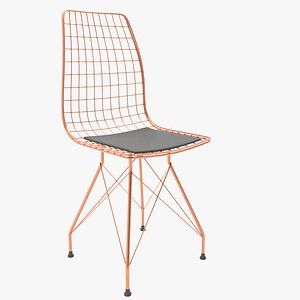 Realistic Copper Color Wire Chair