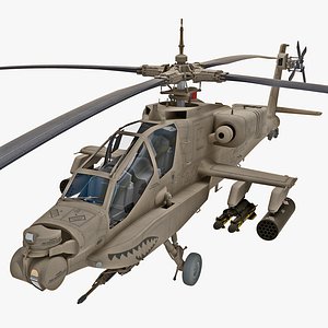 max ah-64 apache rigged helicopter
