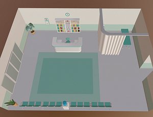 3D cartoon medical reception model