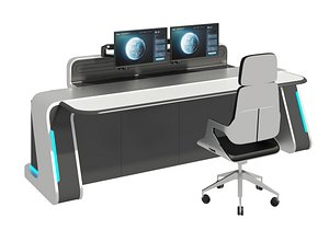 Control Room Desk 10 3D model