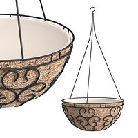 Hanging Basket Planter with Coco Liner Brown