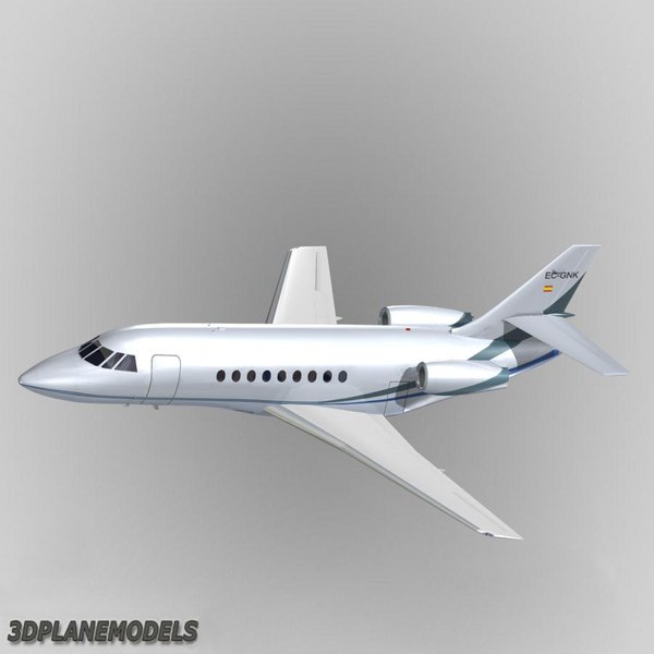 3d dassault falcon business jet