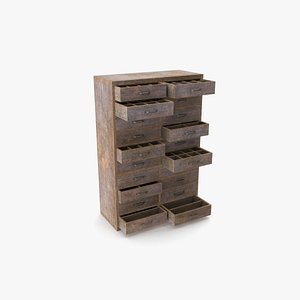 3D model wood cabinet v1