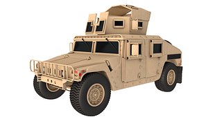 3D model Humvee M1151 Enhanced Armament Carrier Desert