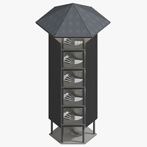 Tropical tower and pavilion set 2 3D model