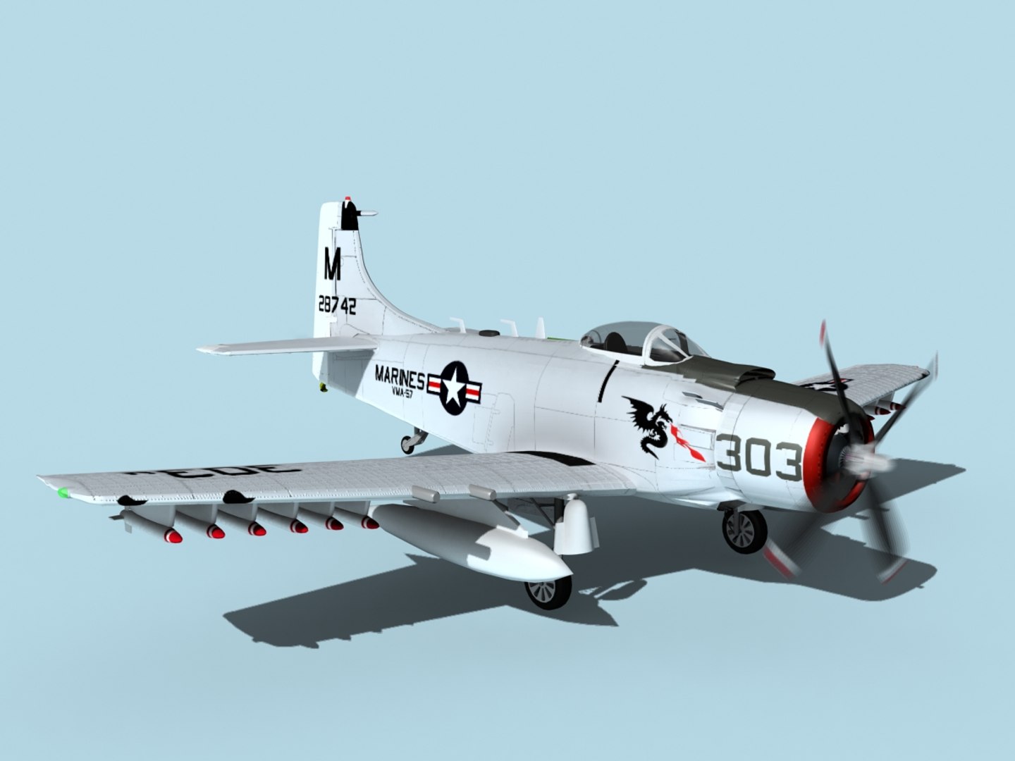 3D Skyraider Douglas A-1 - TurboSquid 1488652