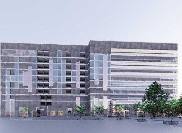 3D model 3 stars hotel building