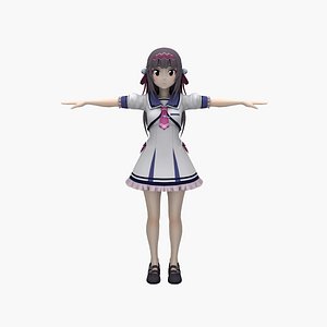 Anime Schoolgirl V2 3D
