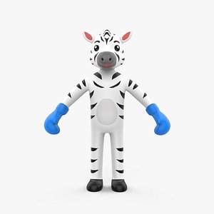 Boxing Zebra Animal Animated