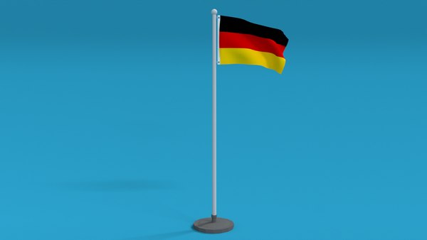 Low Poly Seamless Animated Germany Flag 3D model