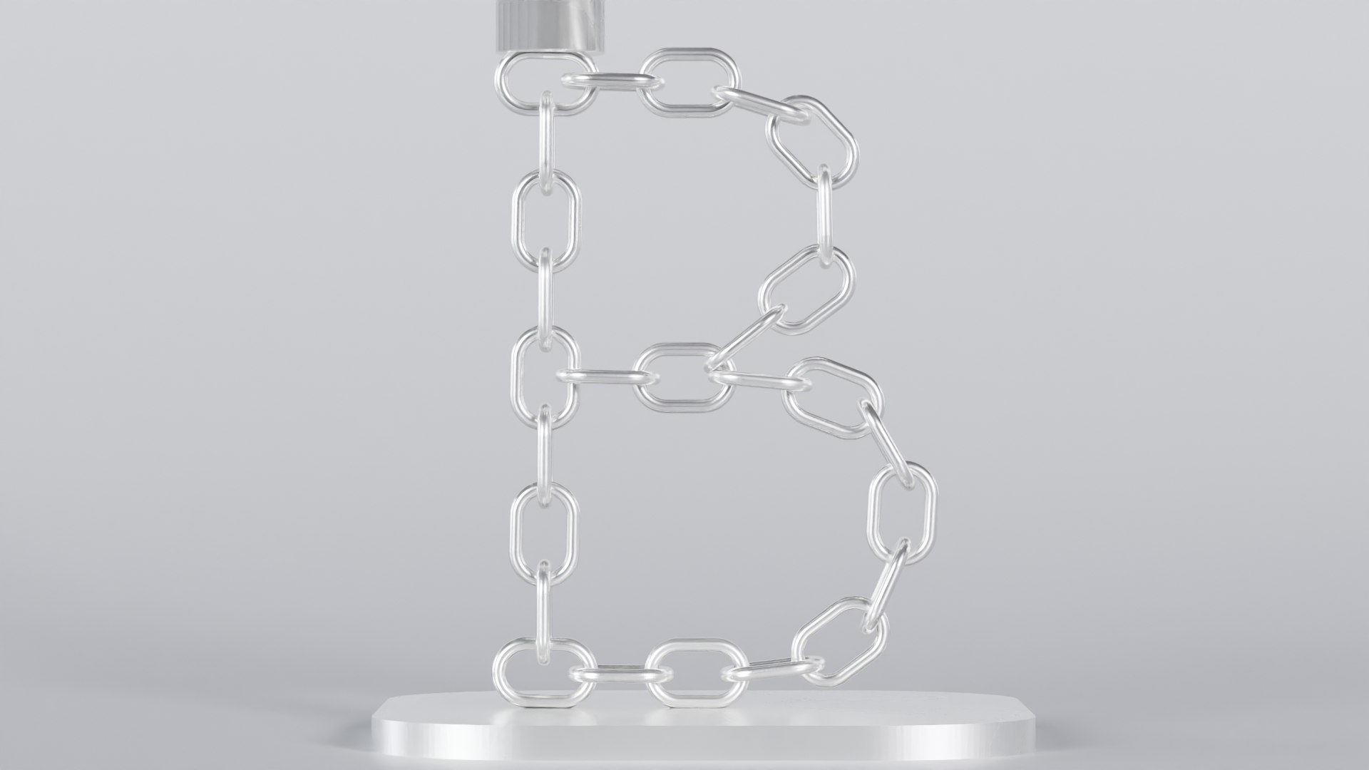 Alphabet B Silver Chain Candleholder 3D Model True PBR Renders Zero ...