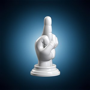 3D Bold Middle Finger Hand 3D Print Model
