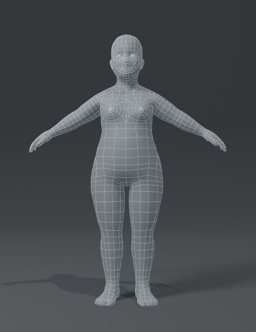 3D Fat Human Body Base Mesh - TurboSquid 1532979