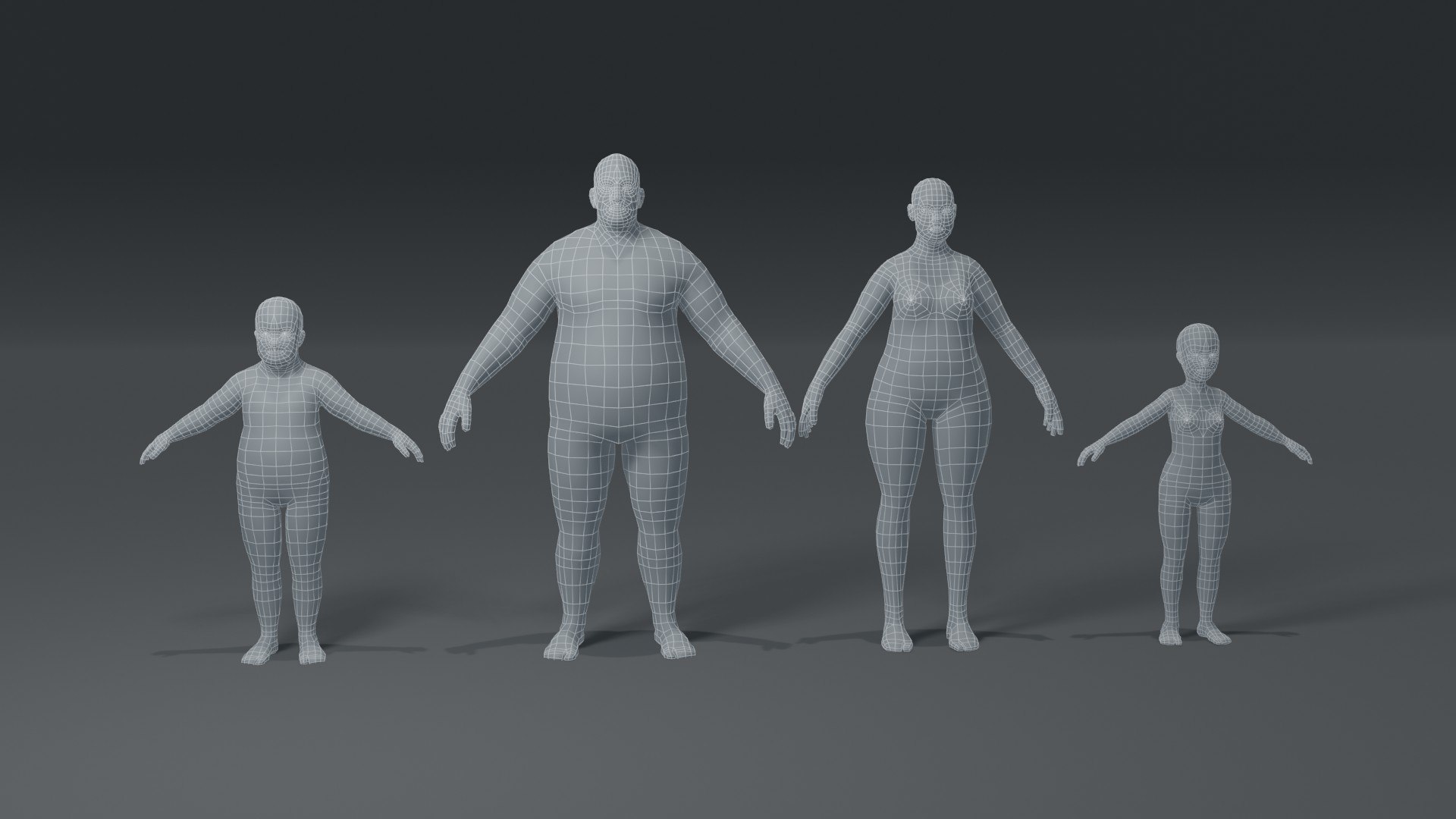 3D Fat Human Body Base Mesh - TurboSquid 1532979